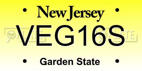 VEG16S New Jersey License Plate
