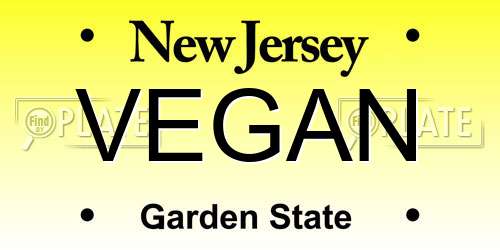 VEGAN New Jersey License Plate