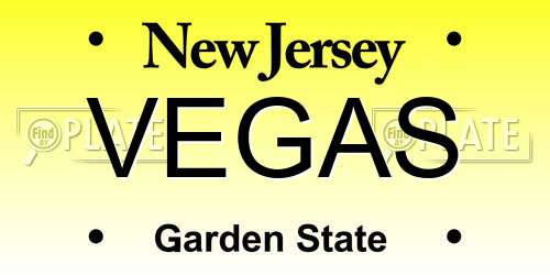 VEGAS New Jersey License Plate