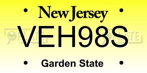 VEH98S New Jersey License Plate
