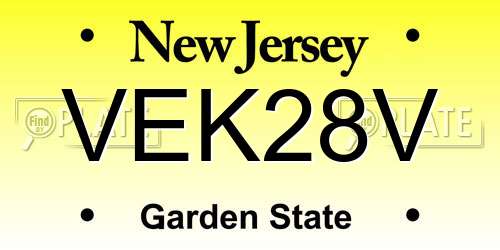 VEK28V New Jersey License Plate