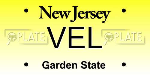 VEL New Jersey License Plate