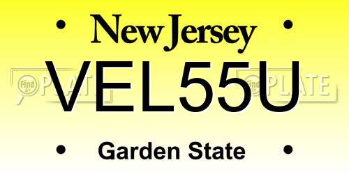VEL55U New Jersey License Plate