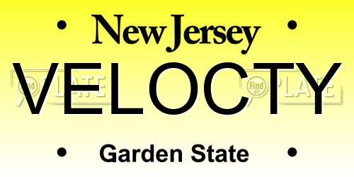 VELOCTY New Jersey License Plate