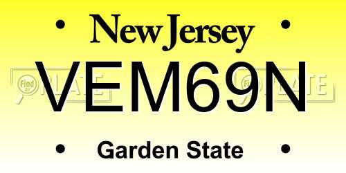 VEM69N New Jersey License Plate