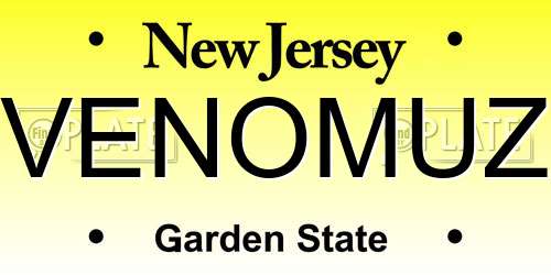 VENOMUZ New Jersey License Plate