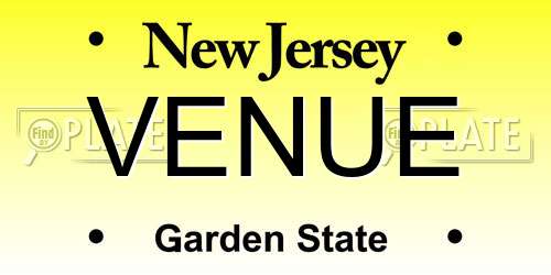 VENUE New Jersey License Plate
