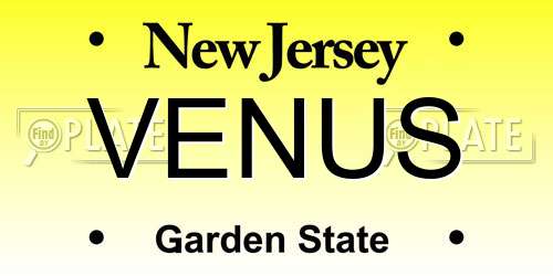 VENUS New Jersey License Plate