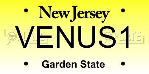 VENUS1 New Jersey License Plate