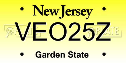 VEO25Z New Jersey License Plate