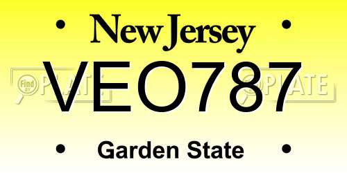 VEO787 New Jersey License Plate