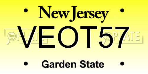 VEOT57 New Jersey License Plate