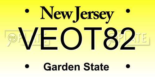 VEOT82 New Jersey License Plate
