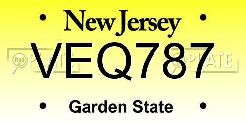 VEQ787 New Jersey License Plate