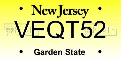VEQT52 New Jersey License Plate