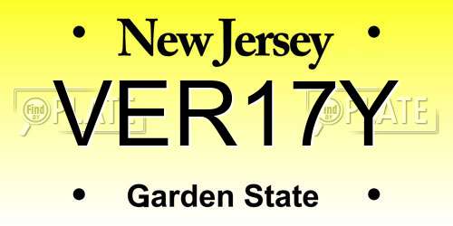VER17Y New Jersey License Plate