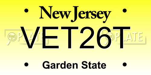 VET26T New Jersey License Plate