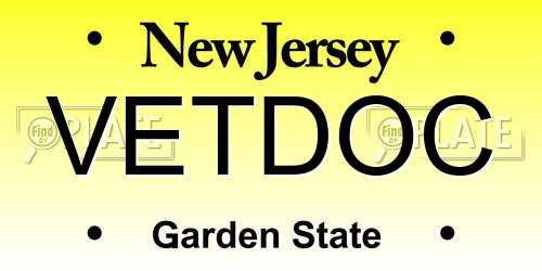 VETDOC New Jersey License Plate