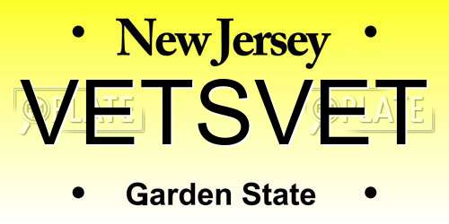 VETSVET New Jersey License Plate