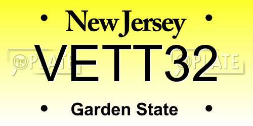 VETT32 New Jersey License Plate