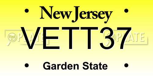 VETT37 New Jersey License Plate