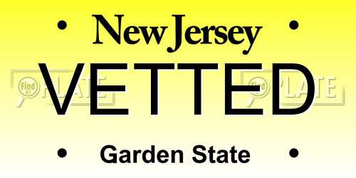 VETTED New Jersey License Plate