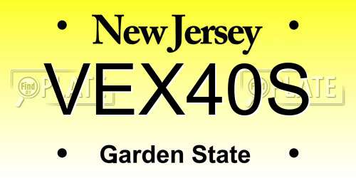 VEX40S New Jersey License Plate