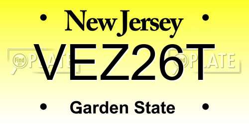 VEZ26T New Jersey License Plate