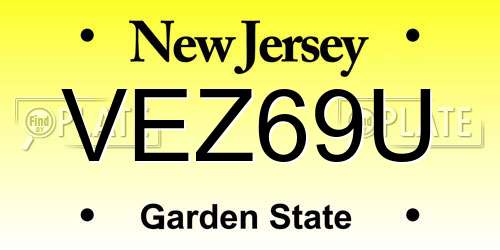VEZ69U New Jersey License Plate