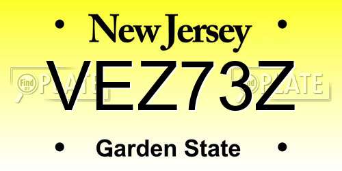 VEZ73Z New Jersey License Plate
