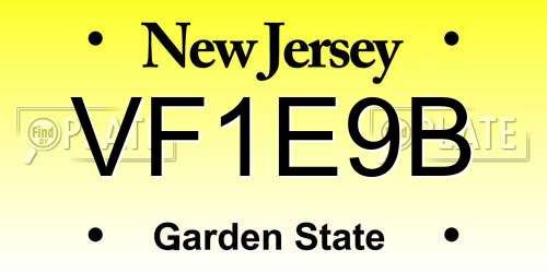 VF1E9B New Jersey License Plate