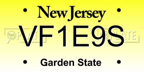 VF1E9S New Jersey License Plate