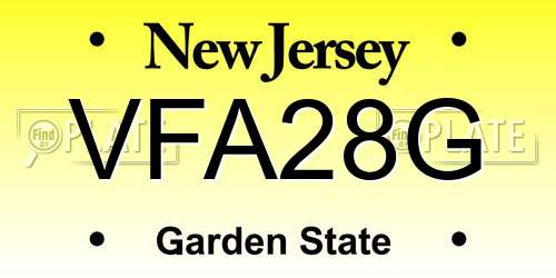 VFA28G New Jersey License Plate