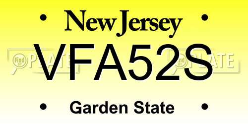 VFA52S New Jersey License Plate
