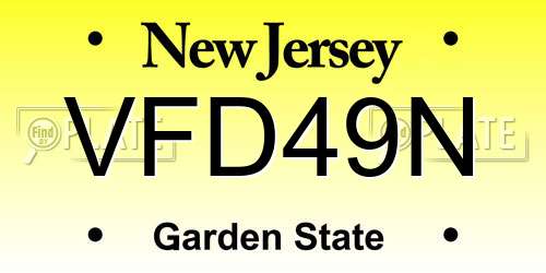 VFD49N New Jersey License Plate