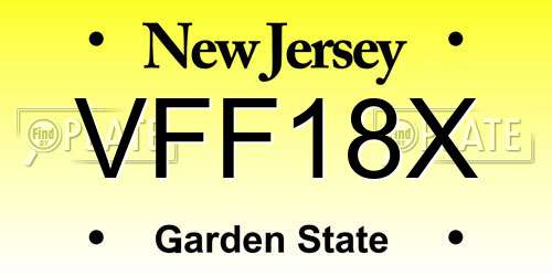 VFF18X New Jersey License Plate