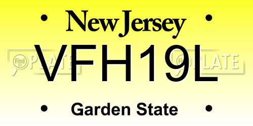 VFH19L New Jersey License Plate
