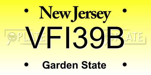 VFI39B New Jersey License Plate
