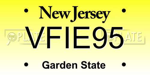 VFIE95 New Jersey License Plate