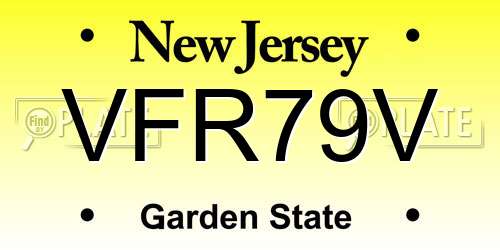 VFR79V New Jersey License Plate