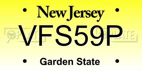 VFS59P New Jersey License Plate