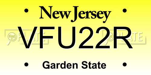 VFU22R New Jersey License Plate