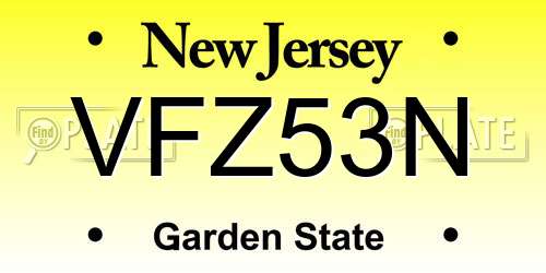 VFZ53N New Jersey License Plate