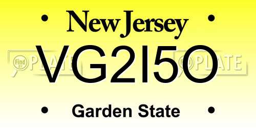 VG2I5O New Jersey License Plate