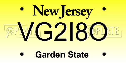 VG2I8O New Jersey License Plate