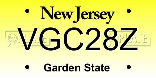 VGC28Z New Jersey License Plate