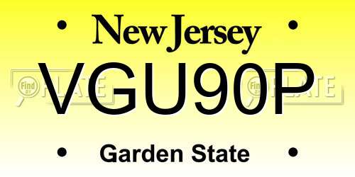 VGU90P New Jersey License Plate
