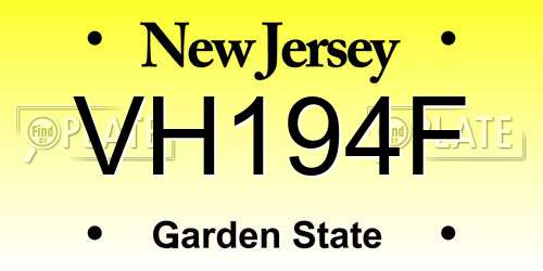 VH194F New Jersey License Plate