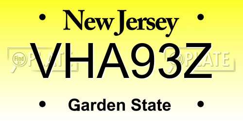 VHA93Z New Jersey License Plate