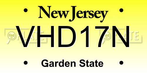 VHD17N New Jersey License Plate